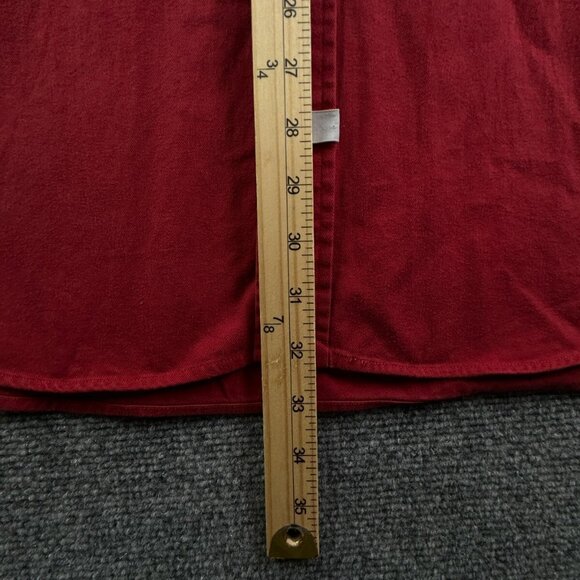 VTG Ralph Lauren Polo Bear Logo Combed Cotton Button Up Shirt Men Red Heavy Soft - Picture 5 of 16